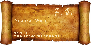 Petrics Vera névjegykártya
