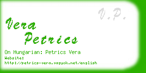vera petrics business card